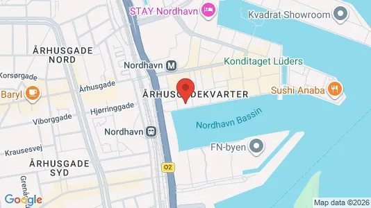 Lejligheder til leje i Nordhavn - kort over placeringen