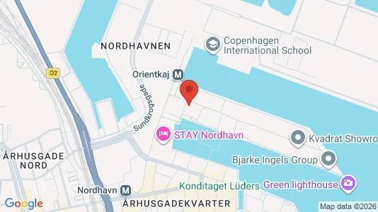 Lejligheder til salg i Nordhavn - kort over placeringen