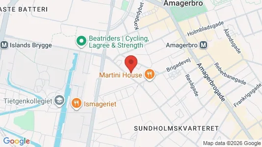 Lejligheder til salg i København S - kort over placeringen