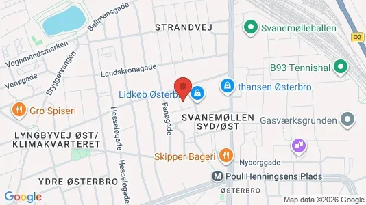 Lejligheder til salg i Østerbro - kort over placeringen