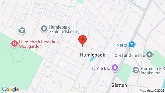 Lejligheder til salg i Humlebæk - kort over placeringen