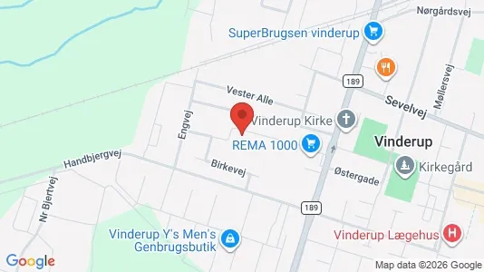 Lejligheder til leje i Vinderup - kort over placeringen