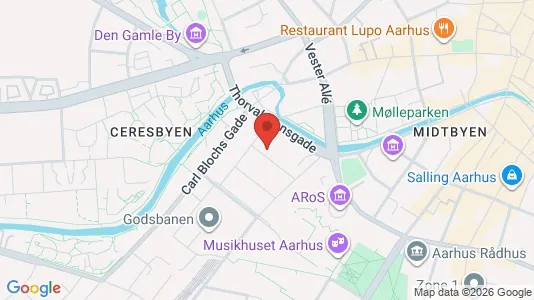 Lejligheder til leje i Århus C - kort over placeringen