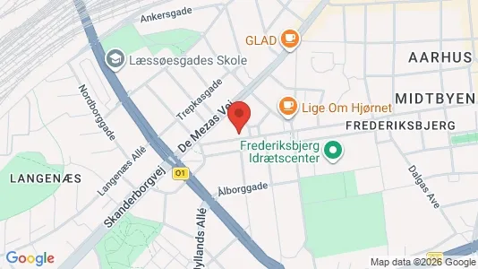Lejligheder til leje i Århus C - kort over placeringen