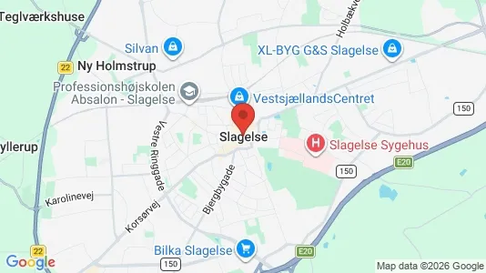Huse til salg i Slagelse - kort over placeringen