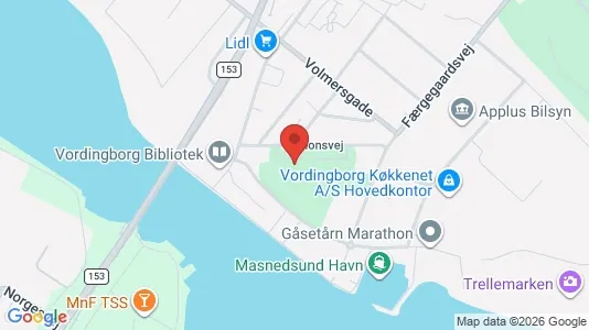 Andelsboliger til salg i Vordingborg - kort over placeringen