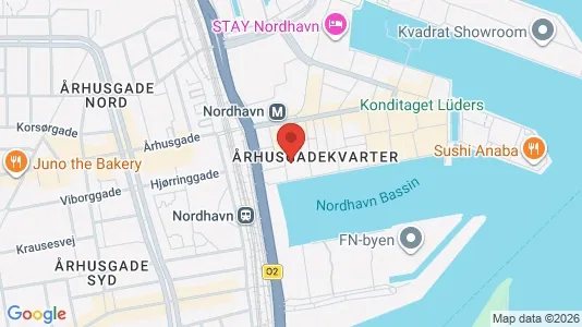 Lejligheder til salg i Nordhavn - kort over placeringen