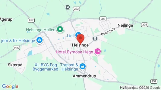 Huse til salg i Helsinge - kort over placeringen