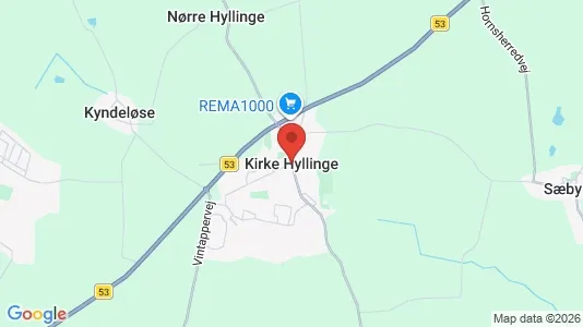 Huse til salg i Kirke Hyllinge - kort over placeringen