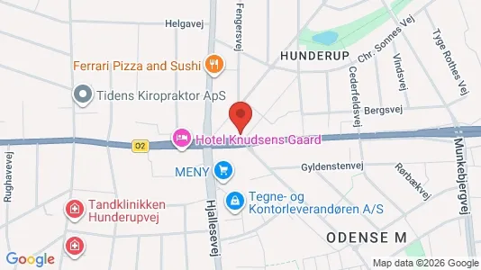Lejligheder til salg i Odense M - kort over placeringen