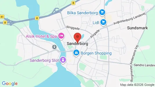 Lejligheder til leje i Sønderborg - kort over placeringen