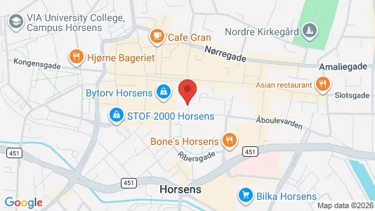 Lejligheder til leje i Horsens - kort over placeringen