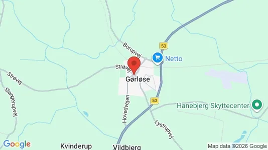 Huse til salg i Gørløse - kort over placeringen