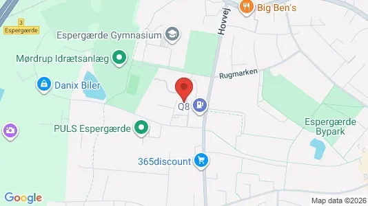 Lejligheder til leje i Espergærde - kort over placeringen