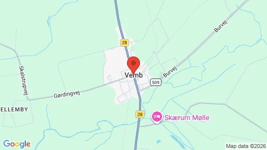 Huse til salg i Vemb - kort over placeringen