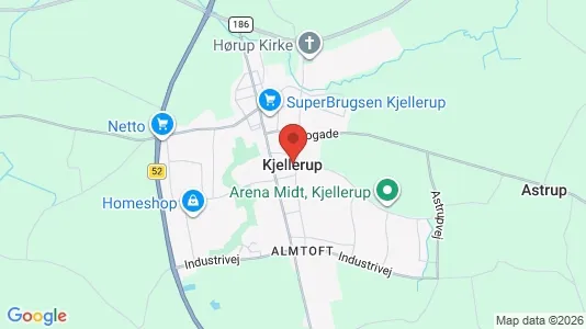 Huse til salg i Kjellerup - kort over placeringen