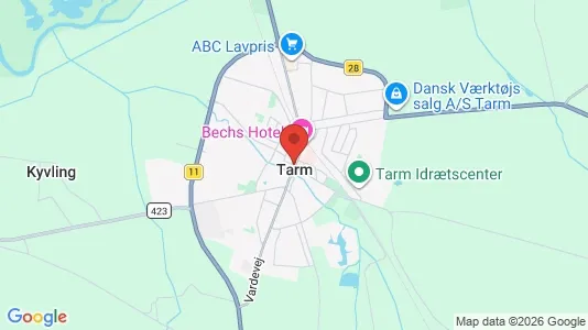 Huse til salg i Tarm - kort over placeringen