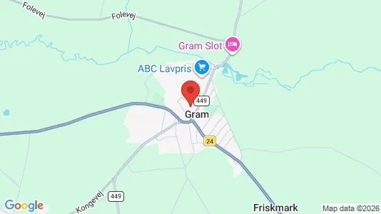 Huse til salg i Gram - kort over placeringen