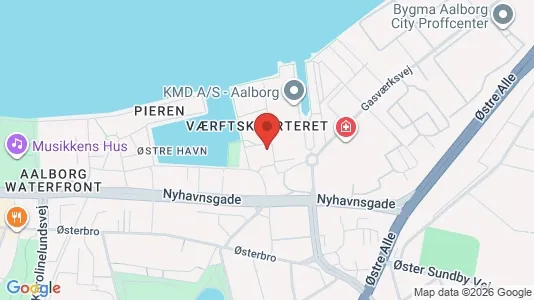 Lejligheder til salg i Aalborg Centrum - kort over placeringen