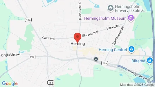 Huse til salg i Herning - kort over placeringen