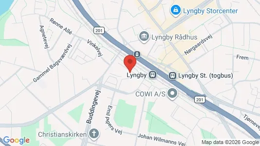 Lejligheder til salg i Kongens Lyngby - kort over placeringen