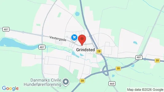 Huse til salg i Grindsted - kort over placeringen