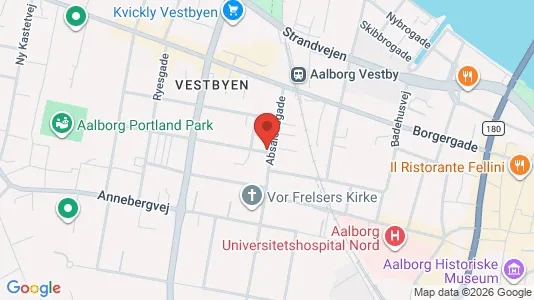 Lejligheder til salg i Aalborg Centrum - kort over placeringen