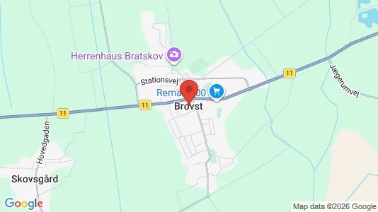 Huse til salg i Brovst - kort over placeringen