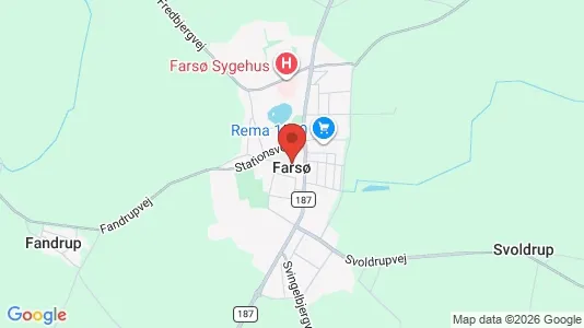 Huse til salg i Farsø - kort over placeringen