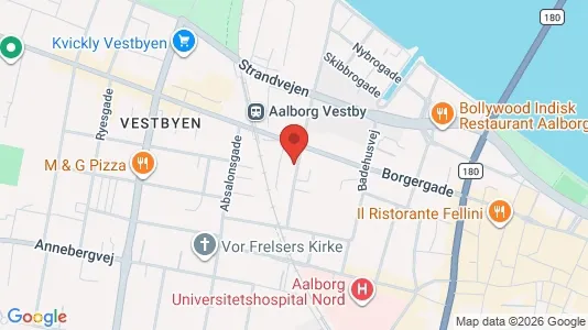 Lejligheder til leje i Aalborg Centrum - kort over placeringen