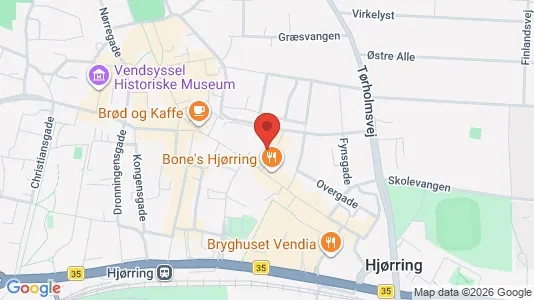 Lejligheder til leje i Hjørring - kort over placeringen