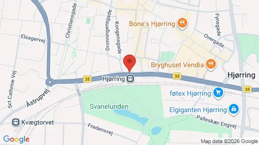 Lejligheder til leje i Hjørring - kort over placeringen