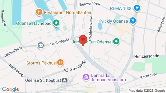 Lejligheder til salg i Odense C - kort over placeringen