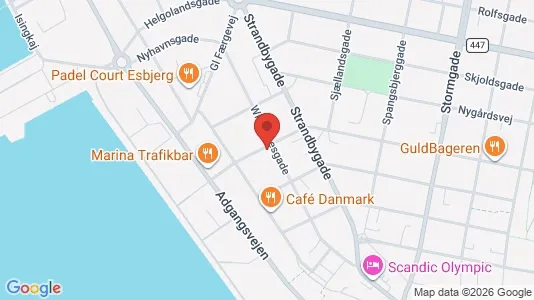 Lejligheder til salg i Esbjerg Centrum - kort over placeringen