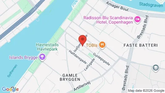Lejligheder til salg i København S - kort over placeringen
