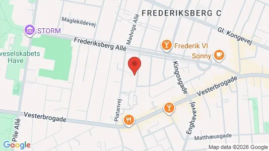 Lejligheder til salg i Frederiksberg C - kort over placeringen