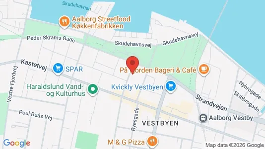 Lejligheder til salg i Aalborg Centrum - kort over placeringen