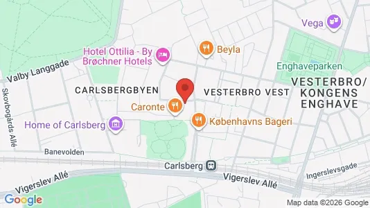 Lejligheder til salg i Vesterbro - kort over placeringen
