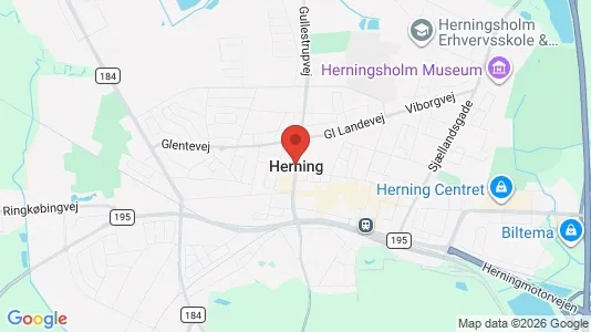 Huse til salg i Herning - kort over placeringen