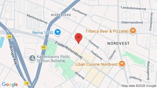 Lejligheder til leje i København NV - kort over placeringen