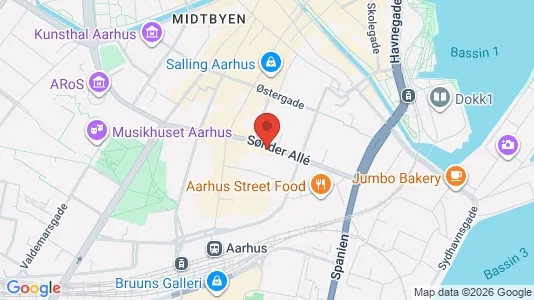 Lejligheder til leje i Århus C - kort over placeringen