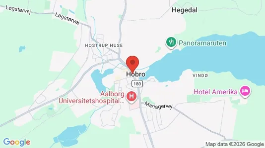 Huse til salg i Hobro - kort over placeringen