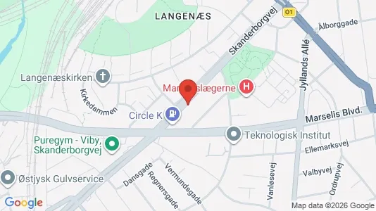 Lejligheder til salg i Århus C - kort over placeringen