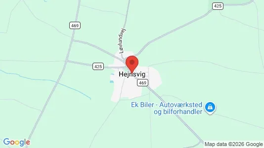 Lejligheder til leje i Hejnsvig - kort over placeringen