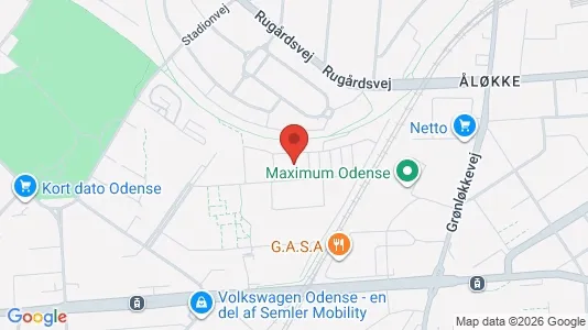 Lejligheder til leje i Odense V - kort over placeringen