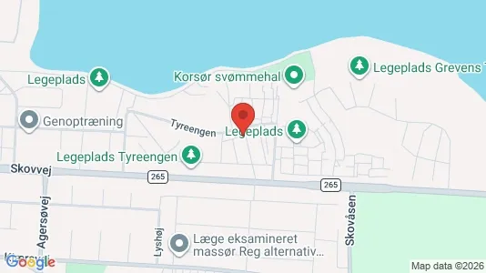 Lejligheder til salg i Korsør - kort over placeringen