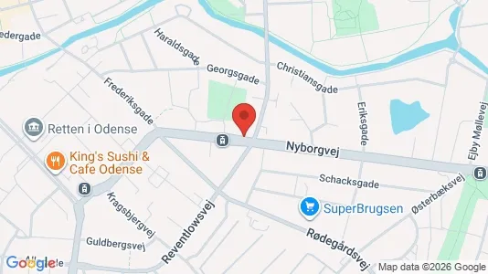 Lejligheder til leje i Odense C - kort over placeringen