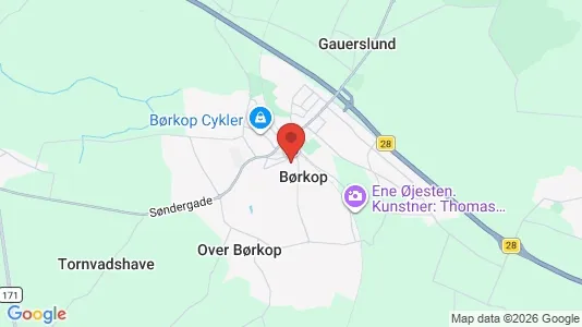 Sommerhuse til salg i Børkop - kort over placeringen