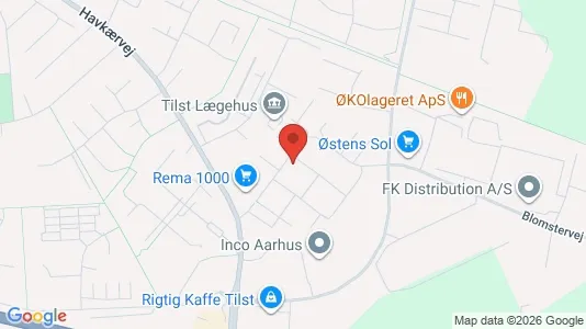 Lejligheder til leje i Tilst - kort over placeringen