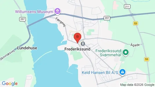 Huse til salg i Frederikssund - kort over placeringen